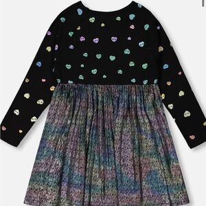 Deux par deux Colorful Heart Patterned Kids Dress